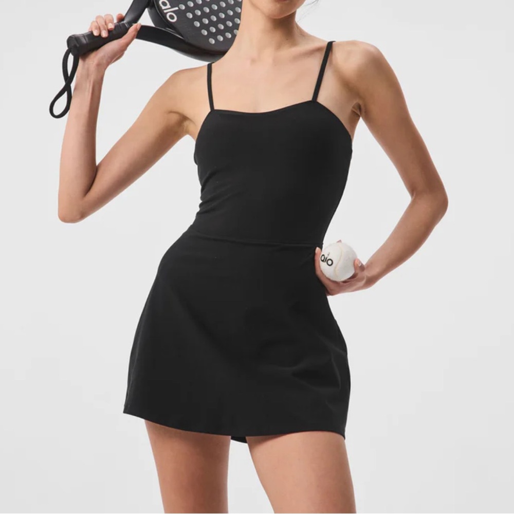 Alo courtside tennis dress black